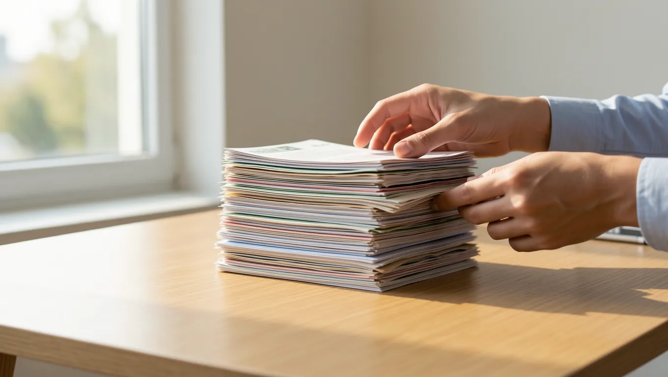 Person organizing finances to find the best unsecured personal loans for debt consolidation.