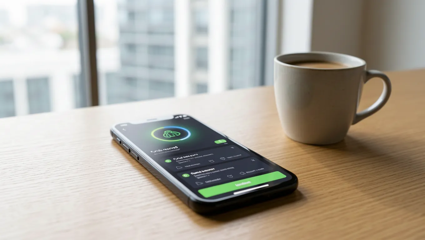 Smartphone showing a successful fast personal loans online transaction in 2026