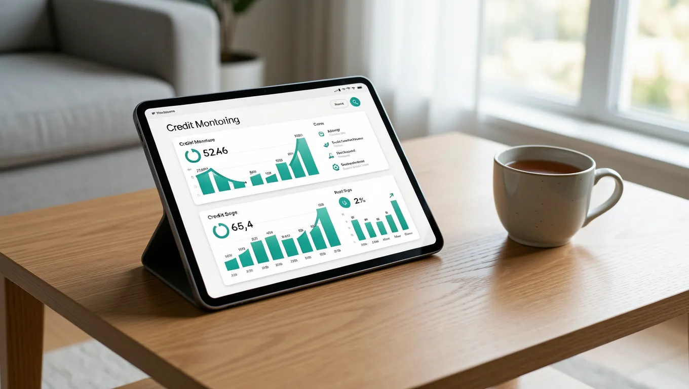 Digital credit score dashboard showing improvement for personal loans for bad credit