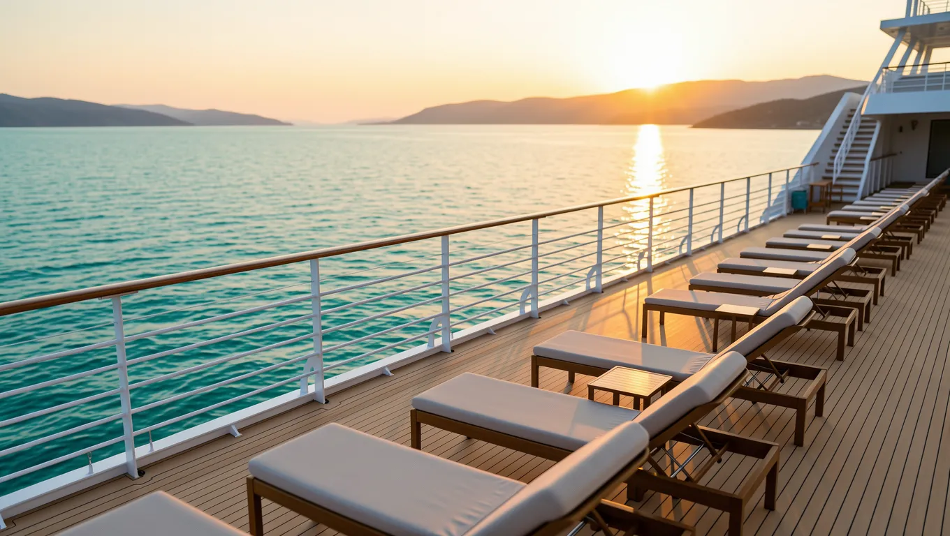 Luxury cruise ship on blue ocean water representing personal loans for travel options.
