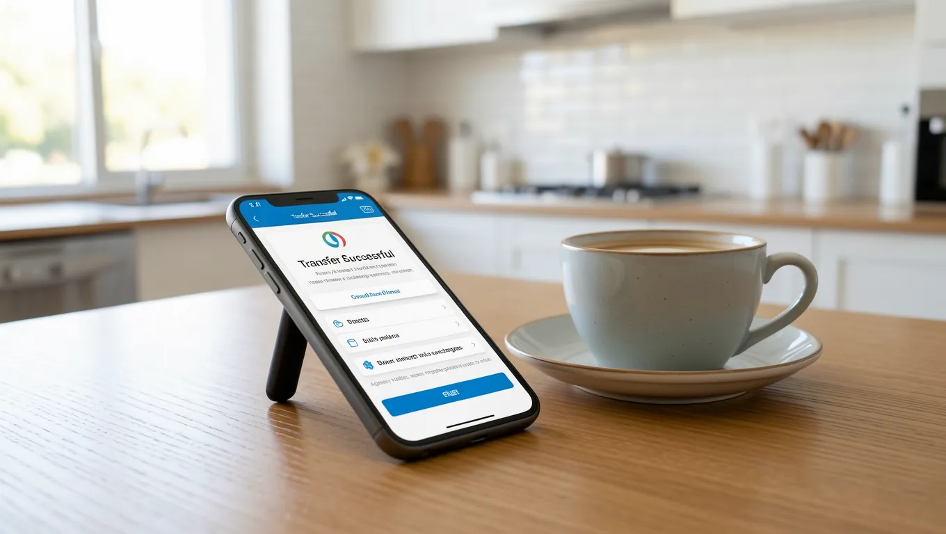Smartphone showing successful same day cash loan transfer in 2026.
