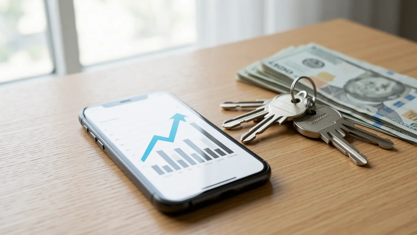 Smartphone showing financial growth for unsecured personal loans bad credit